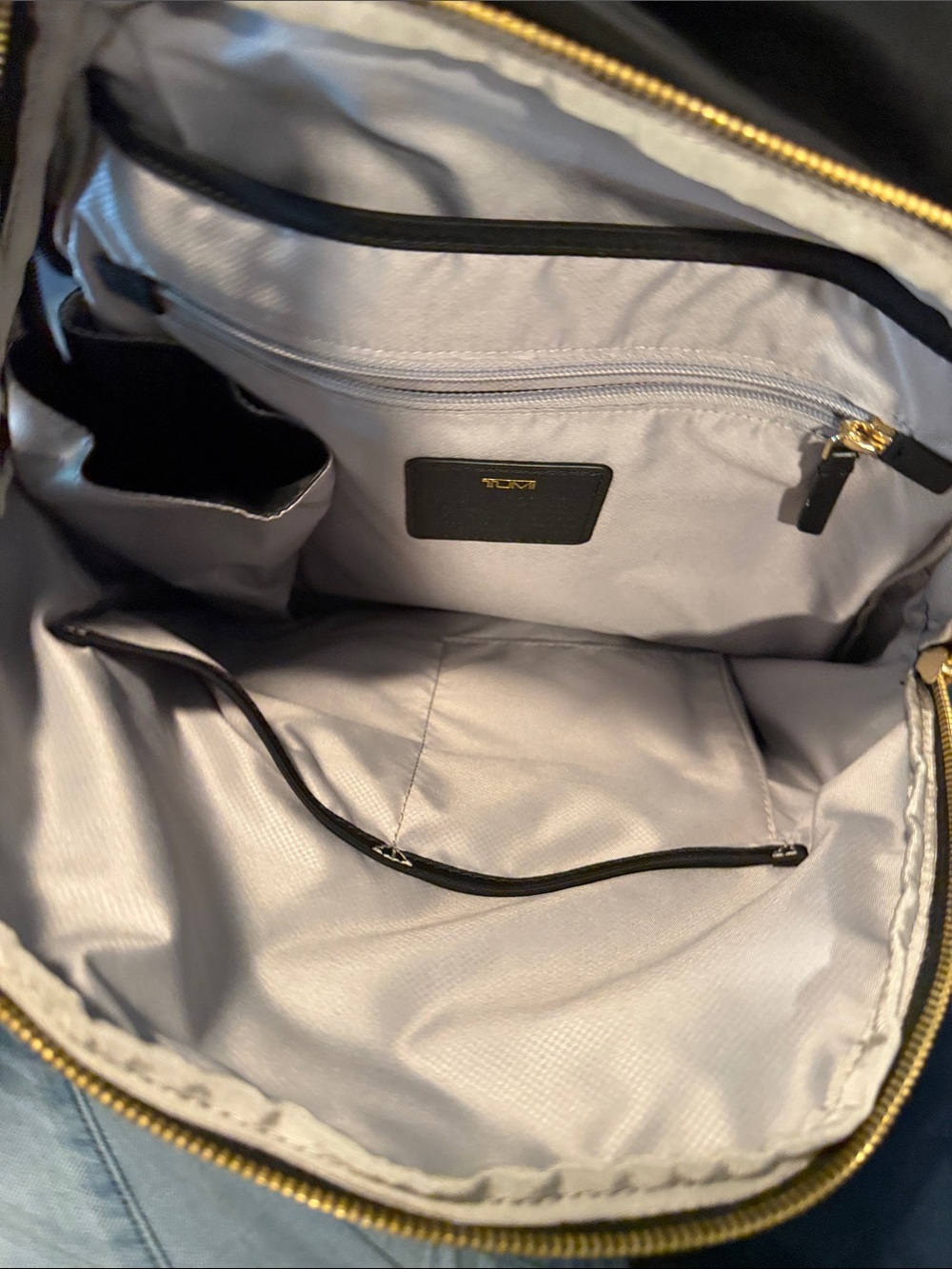 Tumi Black Nylon Backpack with Gold Accents - Picture 4 of 9